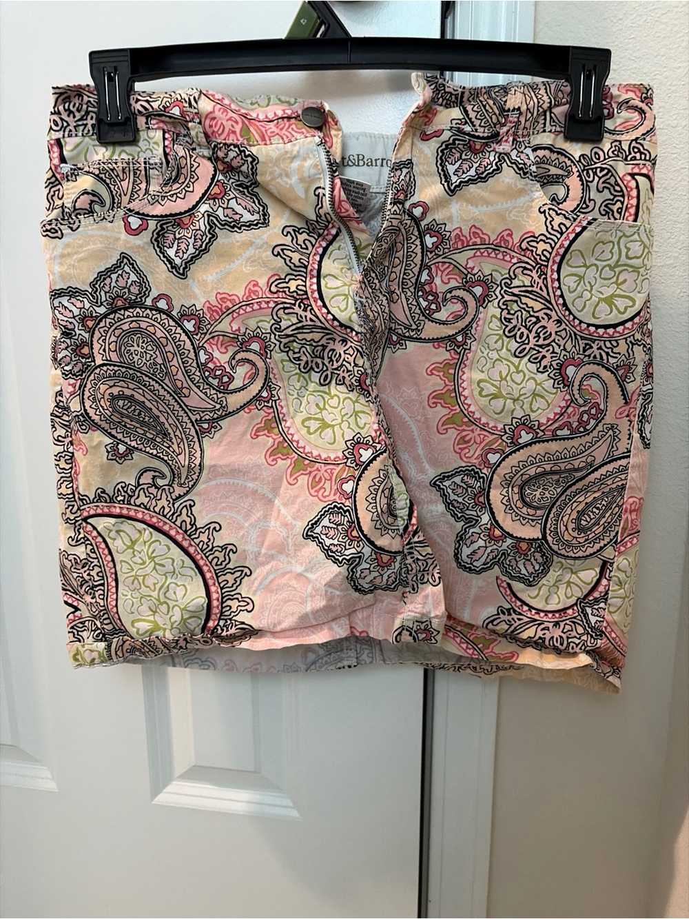 croft & barrow Pink and Cream Paisley Mini Skirt